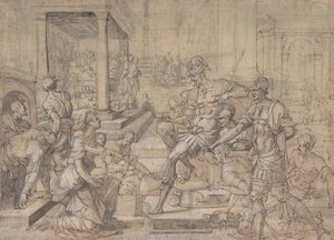 Amya žádá Fausta o opatrovnictví Saint Mamas, cca 1543. od Jean Cousin