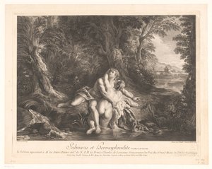 Hermafrodita v objetí Salmacis Salmacis et Hermafrodit. (název na objektu)
