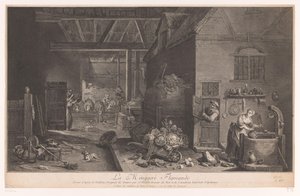 Interiér statku La Ménagere Flamande (název na objektu) od Jean Daullé
