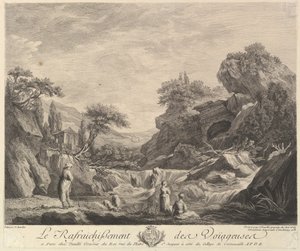 Putující ženy pijící vodu, 1758.