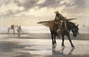 Krevetáři v Nieuwpoortu, asi 1883 (olej na plátně) od Jean Delvin