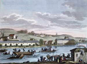 Utopenci z Nantes, po sérii „Historických obrazů francouzské revoluce“, vyryli Reinier Vinkeles (1741-1816) a Daniel Vrydag (1765-1822) koncem 18. století