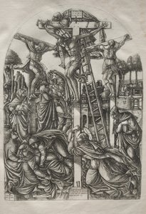 Kristus na kříži mezi dvěma zloději, před rokem 1561. od Jean Duvet