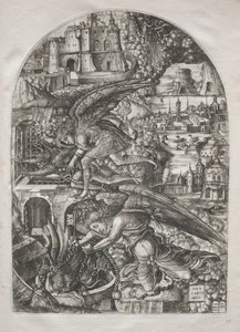 Apokalypsa: Satan vázaný na tisíc let, 1546-1555. od Jean Duvet