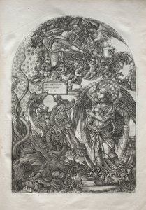 Apokalypsa: St. Michael and the Dragon, 1546-1556. od Jean Duvet