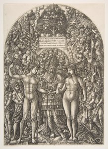 Manželství Adama a Evy, z Apokalypsy, ca. 1540-55. od Jean Duvet