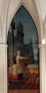 Preaching by Michel le Nobletz (1577-1652) outside a church in Brittany - Fresco, Saint Corentin Cathedral (Saint-Corentin), Quimper   1423233   cs       czech Successfully Translated  Original: Londense straattypen Translat: Londense straattypen 1389411 c