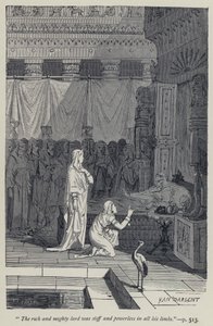 "Bohatý a mocný pán byl tuhý a bezmocný ve všech svých údech" (rytina) od Jean Edouard Dargent