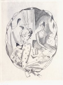 Ilustrace dvou koket a gentlemana, 1920
