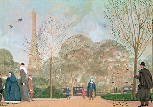 Procházka v Jardins du Trocadero, kolem roku 1920