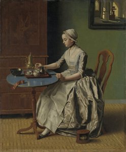 A Dutch Girl at Breakfast, c.1756 (olej na plátně) od Jean Étienne Liotard