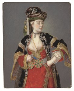 Předpokládaný portrét Laury Tarsi v tureckých šatech od Jean Étienne Liotard