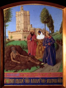 Práce na hromadě hnoje, přemožená všemi neštěstími Miniatura v „“Les Heures d