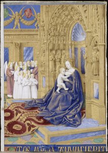 Panna a dítě na trůn Hodiny Étienna Chevaliera od Jean Fouquet