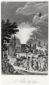 Ohňostroj v Jardin de Tivoli, kolem roku 1826 od Jean Francois Garneray