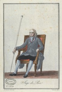 Smírčí soudce, vyrytý Alix, z knihy o kostýmech francouzského direktorátu (barevná rytina) od Jean Francois Garneray