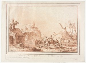Před valem vesnice, 1774. od Jean Francois Janinet