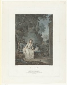 Portrét madame Dugazonové Nina. Běda! Běda! Milovaný se nevrací (název na předmětu) od Jean Francois Janinet