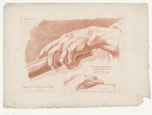 Titulní obrázek se dvěma rukama III.e Cahier de Principes de Dessins d