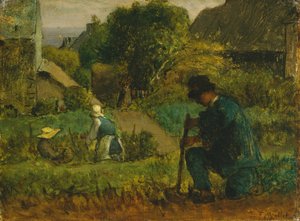 Zahradní scéna, 1854 od Jean Francois Millet
