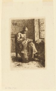 La Couseuse (Šicí žena) od Jean Francois Millet