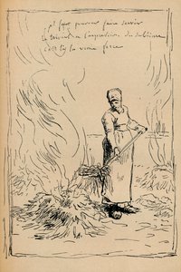 Selské pálení plevele, 19. století od Jean Francois Millet