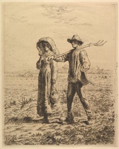 Rolníci jdou do práce, 1863. od Jean Francois Millet