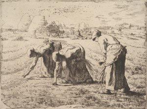 The Gleaners, kolem 1855-56 (lept na chine collé) od Jean Francois Millet