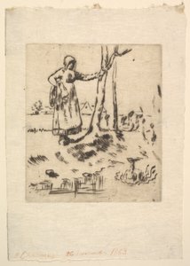 Dívka Husa, 1830-75. od Jean Francois Millet