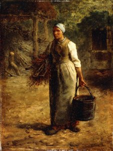 Žena nesoucí dříví a vědro, c.1858-60 od Jean Francois Millet