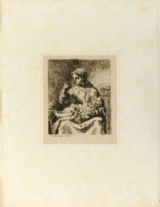 žena krmí své dítě od Jean-Francois Millet
