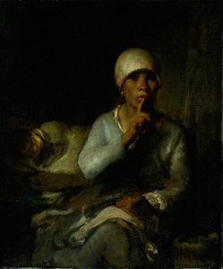 Frau und Kind Stille, 1855-60 von Jean Francois Millet