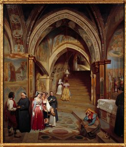 Pohled na kostel benediktinského kláštera San Subiaco Malba Jean Francois Montessuy (1804-1876) od Jean Francois Montessuy