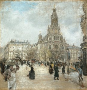 Place de la Trinité, Paříž, kolem roku 1886 (olej na plátně)