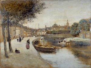 Kanál v Quimperle Obraz Jean Francois Raffaelli (1850-1924), 20. století. Muzeum výtvarného umění Le Havre