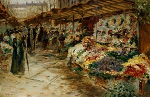 Květinový trh, 1882. od Jean Francois Raffaelli