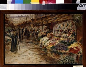 Květinový trh. Obraz Jean Francois Raffaelli (1850-1924) od Jean Francois Raffaelli