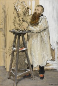 Portrét sochaře Auguste Rodina v jeho ateliéru, c.1889 od Jean Francois Raffaelli