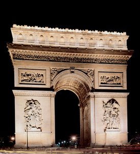 Pohled na Arc de Triomphe realizovaný Jeanem Francoisem Chalgrinem (1739-1811) od Jean Francois Therese Chalgrin