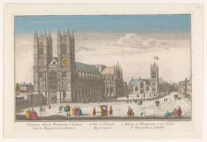 Pohled na Westminsterské opatství a kostel St Margaret