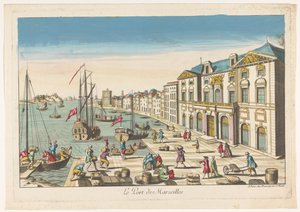 Pohled na radnici a přístav v Marseille Le port de Marseille (název na objektu)