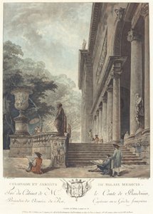 Kolonáda a zahrady Medicejského paláce od Jean François Janinet after Hubert Robert