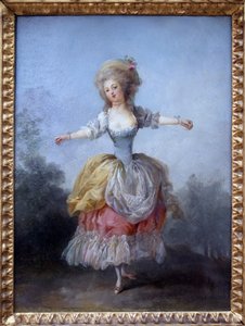 Tanečnice v Ludvíku XVI. Obraz Jean Frederic Schall (1752-1825), olej na plátně, konec 18. století. Muzeum výtvarného umění v Nantes.