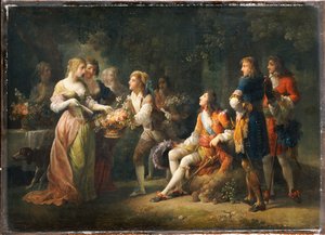 Ludvík XIV. Francouzský vyjadřující svou lásku k Louise de la Valliere