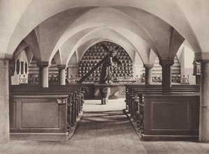 Švýcarsko: Stans, kaple mrtvých (černobílá fotografie) od Jean Gaberell