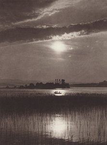 Švýcarsko: Curyšské jezero, večer (č/b foto) od Jean Gaberell