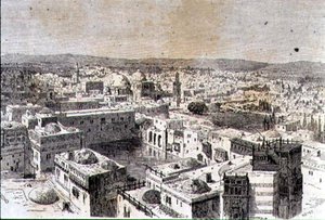 Jeruzalém v 60. letech 19. století (rytina) od Jean Georges (after) Huyot