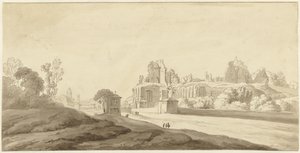 Pohled na ruiny paláce na Palatine Hill v Římě od Jean Grandjean (attributed to)