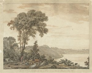 Pohled na Castel Gandolfo a jezero Albano od Jean Grandjean