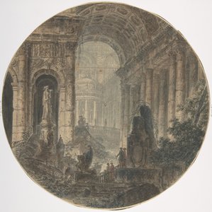 Architektonická fantazie, 18. století. od Jean Henri Alexandre Pernet.